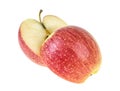 Red apple cut in half, white background Royalty Free Stock Photo