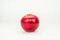 Red apple is cut and isolated on white backgroun Royalty Free Stock Photo