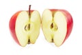 Red apple cut into two parts Royalty Free Stock Photo