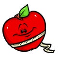 Red apple diet cartoon Royalty Free Stock Photo