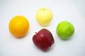 Red apple , Fresh orange , Green apple , Chinese pear Royalty Free Stock Photo