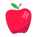 Red apple fruit flat style design vector illustration icon sign Royalty Free Stock Photo