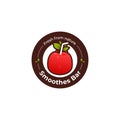 Red Apple fruit juice bar logo, red fresh smoothies logo icon