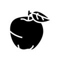 red apple fruit leaf glyph icon vector illustration Royalty Free Stock Photo