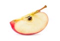 Fresh Red apple fruit slice cut isolated on white background Royalty Free Stock Photo