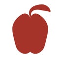 Red apple geometric illustration isolated on background