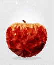 Red apple geometric shape.