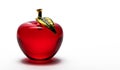 Red Apple Glass Figurine on white background