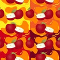 red apple graphic fabric pattern. Royalty Free Stock Photo