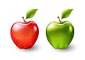 Red apple and green apple, fruit isolated, Vector illustration Royalty Free Stock Photo