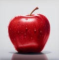 A red apple with half cut open and leaf in the rind Royalty Free Stock Photo