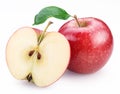 Red apple and half of red apple. Royalty Free Stock Photo