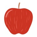 Red apple hand drawn cartoon illustration. Royalty Free Stock Photo