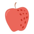 Red apple hand drawn cartoon illustration. Royalty Free Stock Photo