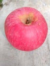 Red apple has a white spot on the skin surface Royalty Free Stock Photo