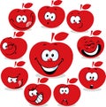 Red apple icon cartoon with funny faces Royalty Free Stock Photo