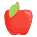 Red apple icon cartoon vector. Leaf fruit Royalty Free Stock Photo