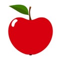 Red Apple icon fruit on a white background. Vector Royalty Free Stock Photo