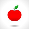 Red apple icon isolated on white background