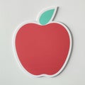 Red apple icon with leaf Royalty Free Stock Photo