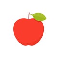 Red apple icon. Vector illustration. Flat design Royalty Free Stock Photo