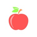 Red Apple icon. Vector illustration in flat minimalist style Royalty Free Stock Photo