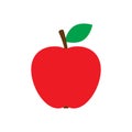 Red apple icon. Vector illustration isolated on white background. Royalty Free Stock Photo