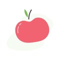 Red apple icon. Vector isolated illustration. minimalistic flat style. Royalty Free Stock Photo