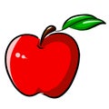 Hand-Drawn Red Apple Illustration Clipart Royalty Free Stock Photo