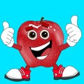 red apple illustration thumbs up