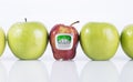 Red apple isolated and weight measurement meter