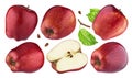 Red apple isolated on white background with clipping path. Collection Royalty Free Stock Photo