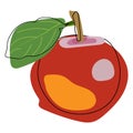 Red apple leaf fresh, illustration, nature, drawing, food Royalty Free Stock Photo