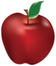 Red apple with leaf