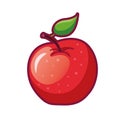 red apple with leaf. Vector illustration, icon Royalty Free Stock Photo