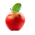 Red Apple and leafe isolated with clipping path Royalty Free Stock Photo