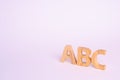 Red apple and letters ABC on a white background. The concept of primary education. school, college, university, educational Royalty Free Stock Photo