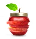 Red apple like jam jar isolated. Royalty Free Stock Photo