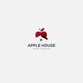 Red apple logo and home logo vector Royalty Free Stock Photo