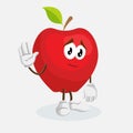 Red Apple Logo mascot good bye pose