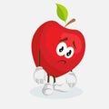 Red Apple Logo mascot sad pose