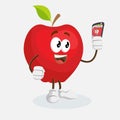 Red Apple Logo mascot with selfie pose