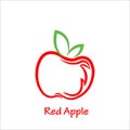 Red apple logo simple, mascot fruit for your company, fresh juice apple