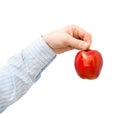 Red apple in a man's hand Royalty Free Stock Photo