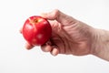 A red apple in a man's hand Royalty Free Stock Photo