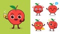 Red Apple Mascot Vector Illustration