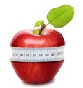 Red apple with measurement