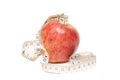 Red Apple with measuring tape