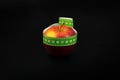 Red Apple and Measuring Tape, Health Diet Food, Weight Loss Concept Royalty Free Stock Photo