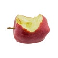 Red apple with missing a bite isolated on white background Royalty Free Stock Photo